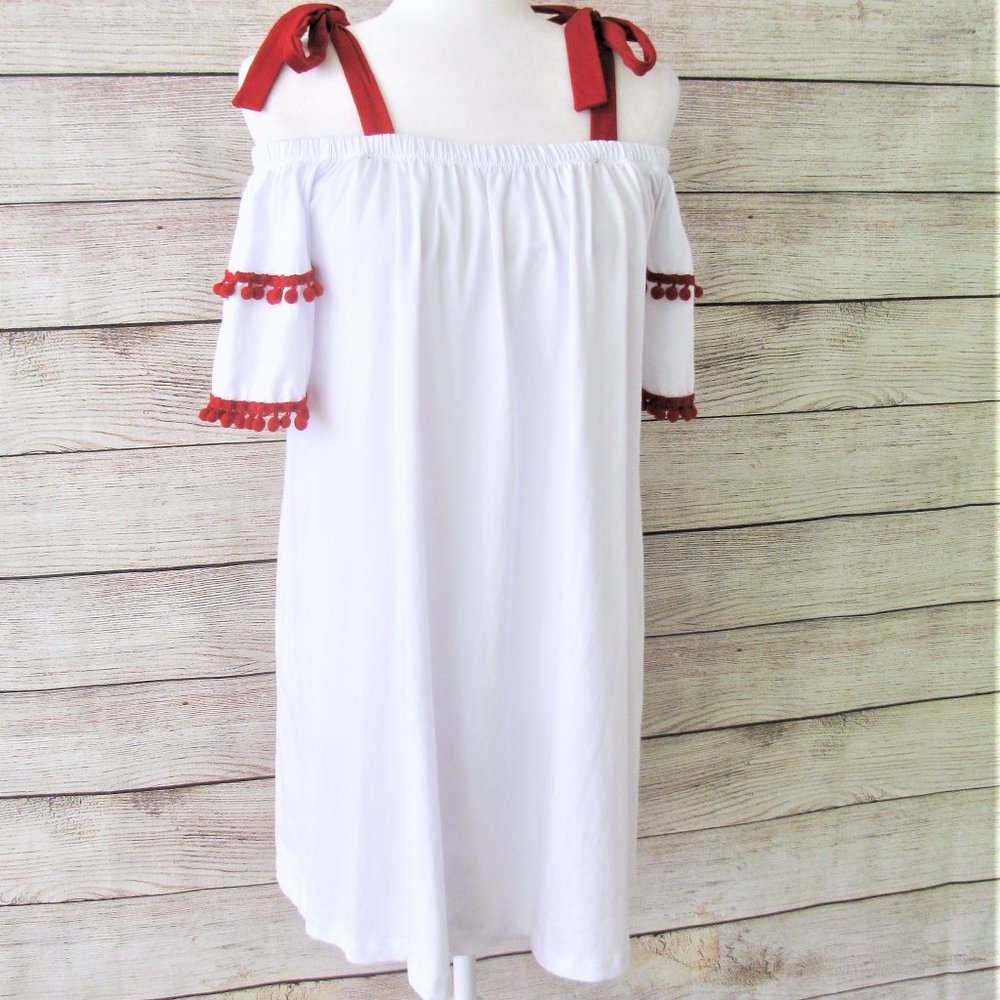 Asos Cotton Off The Shoulder Dress - Picture 6 of 7